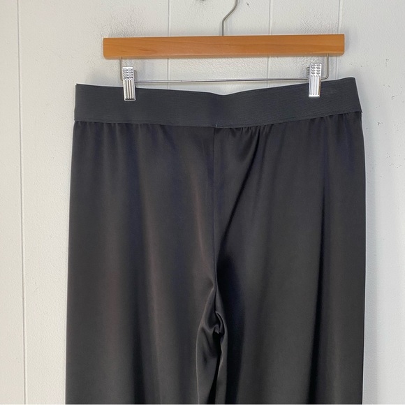 Alice + Olivia Black Wide Leg Dress Pants Size 8 Satin Stretch Waist Altered * - Picture 8 of 15
